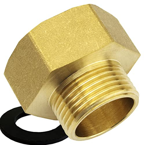 SHYNE Reductor de 3/4 a 1 pulgada hecha de latón robusto y resistente a la oxidación de la conexión de la boquilla de la tubería (2 ud.)