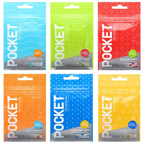 TENGA Pocket 6-Pack Adult Male Masturbator Sex Toys Sleeves Set | Discreet, Portable, Disposable | Variety of Unique Stroker for Men