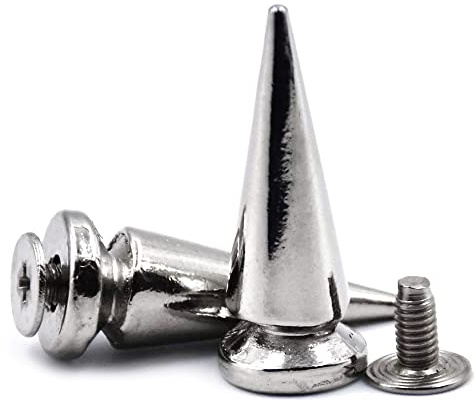 CENPEK 20 set 10 * 26 mm Bullet Rivet Metal Stud, with Metallic Screw Set, Cone Spikes Screwback Studs for DIY Leather Craft Bag Shoe/Leather Clothes/Leather Bags/Jeans/Canvas(Silver)