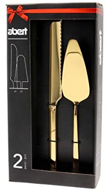 Set gâteau couteau et pelle servi gâteau en métal doré