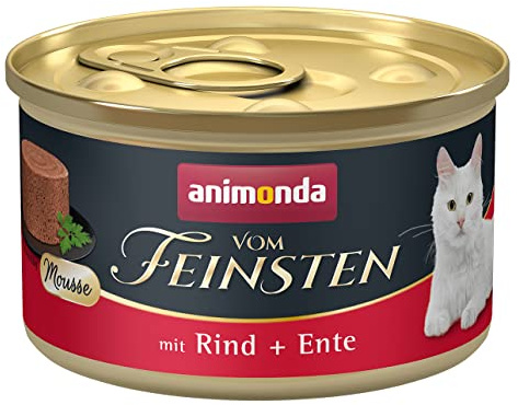 animonda vom Feinsten Mousse - Nourriture Humide pour Chat Adulte - sans Sucre - avec bœuf et Canard - 12 x 85 cm