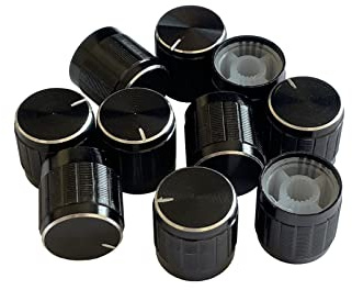 YQBOOM Floor Lamp Knob Table Lamp Switch Replacement 10pcs 6mm Lamp Dimmer Rotary Switch Knob Control 17x17mm Black