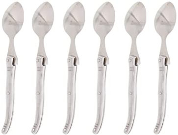 Pradel Excellence - Set de 6 Cuillères à Café Inox - Boîte Couleur Argenté - Cuillères Design Tribloc - Coffret Cadeau Élégant - Dimensions 16.6 x 11.2 x 3.75 cm