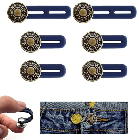 Hosenbunderweiterung Knopf, 6 Stück Knopfverlängerung, Sofort Bundverlängerung Einziehbare Knöpfe für Jeans Röcke Hosen Umstandshose