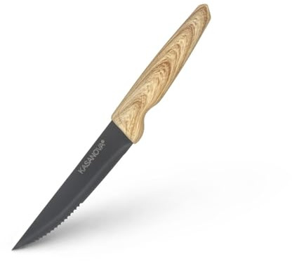 KASANOVA Set 6 coltelli bistecca con manico effetto legno beige
