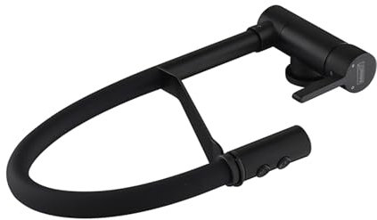 XJTNLB Vorfenster Küchenarmatur Klappbar Ausziehbar Schwarz 360° Drehbar Wasserhahn Küche Umklappbare Armatur Vorfenster mit 2 Strahlarten