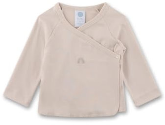 Sanetta Baby-Wickelshirt beige | Nachhaltiges und süßes Unisex-Wickelshirt für aus Bio-Baumwolle. Baby Wickelshirt