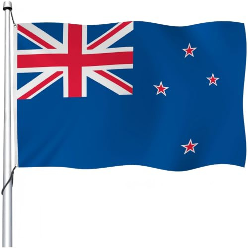 Aoihrraan Neuseeland Flagge 80x120cm Doppelseitige Lebendige Farben Neuseeländer Fahnen Für Draußen Feiern Veranda Dekor Nationalflaggen Mit 2 Robusten Ösen Präzision Maschine Genäht 100% Polyester
