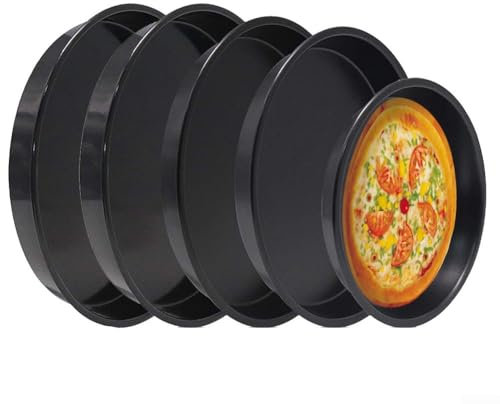 Jayruit Pizza-Pfanne, 15,2 - 25,4 cm, Mikrowellen-Pfannen, Pommesblech, Pizzascheck, Backen, antihaftbeschichtet, runde Form und Antihaftbeschichtung (E)