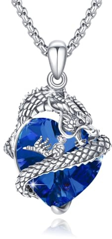 YEESIA Drachenkette für Damen, 925er Sterlingsilber, Drachenschwert-Anhänger, Vintage-Anhänger, Schmuck, Geschenk für Frauen