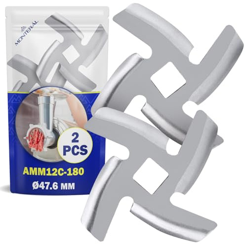 MONTERAL 2X Cuchilla Picadora Carne Ø47,6mm AMM12C-180 para Panasonic | Garantía 10 Años - MONTERAL