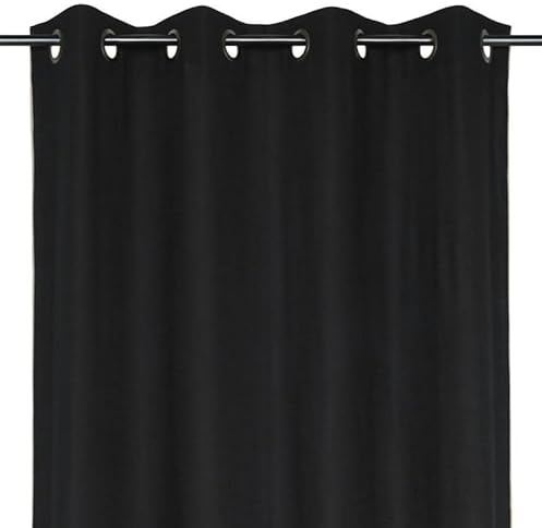 Vorhang mit Ösen Helios Baumwolle mit Leinenstruktur schwarz 140x260cm