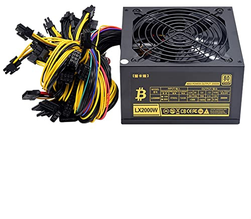 VELORE AC 110V-220V ATX Pc 2000W Alimentation 8 Carte Graphique Ethereum ETH BTC Mining Antminer Psu pour US CA MX BR JP Tension