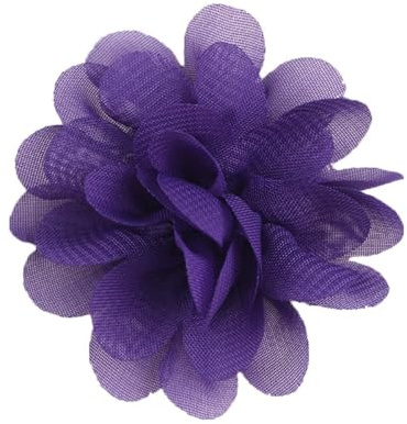 Blausky 10 Stück 5cm Chiffon Blumen,Chiffonblume zum Nähen,3D Chiffon-Blütenkopf,Chiffon Stoff Blumen,Blume Applikationen Zubehör für Kleidung,Stirnbänder DIY Hochzeitskleid,Dunkelviolett