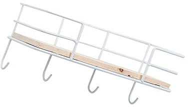 POPETPOP Mensola da Parete Decorativa in Battuto con Ganci Portaoggetti per Camera Cucina e Ufficio Supporto Organizzatore da Muro per Libri Piante e Chiavi