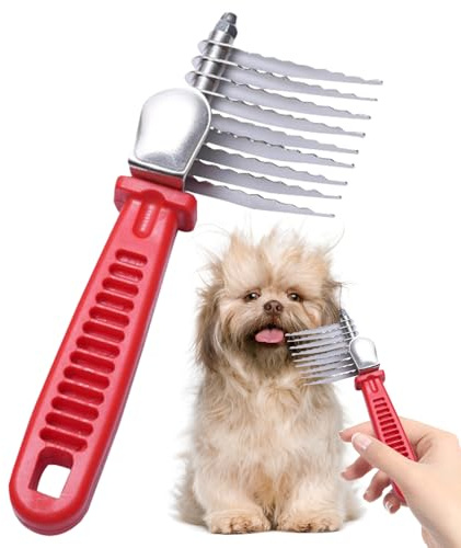 Genérico Peine De Dematting De Mascotas Acero Inoxidable 7x6x3cm Ergonómico Peine Suave Desenredante para Perros Herramienta De Aseo para Mascotas Elimina El Mate O Anudado