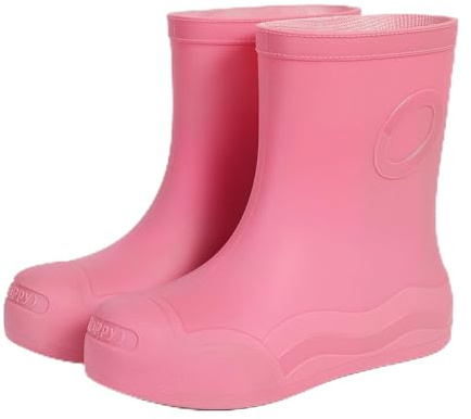 Stivali di gomma da donna scarpe da pioggia slip outdoor casual corti stivali da trekking campeggio attività quotidiane in acqua comode leggere scarpe gialle da donna con tacco