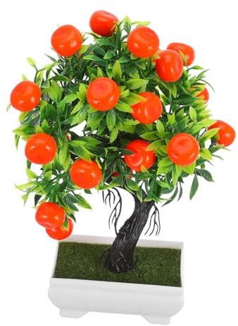 LOLIPPYY Árbol Falso de Naranja Bonsái Artificial Decoración Realista para Escritorio Hogar Oficina Sala sin
