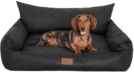 Bjird Hundebett Grosse Hunde Wasserdicht - Hundedecke Sofa, Hundebett Mittelgroße Hunde - Joker Waschbares Hundesofa mit Herausnehmbarem Kissen - Oeko-Tex Hundekissen Dog Bed 64x49 cm Schwarz L