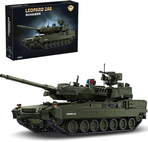 DUANT 39060 Leopard 2A8 Hauptkampfpanzer Bausteine Set, 2306 Teile Militärisches Panzerfahrzeug Modell Spielzeug, Panzermodelle für Raumdekoration oder Sammlung Verwendet (96012)