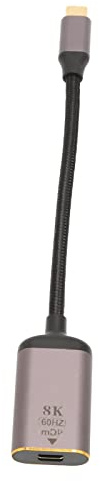 BONKZEBU USB C a Mini Displayport Adaptador 8K 60Hz Enchufe y Juega Aleación de Aluminio USB C Cable Masculino a Mini Femenino para Computadoras Portátiles Monitores