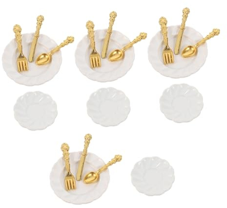 FUNOMOCYA Accessori Da Cucina Per Case Delle Bambole In Miniatura Stoviglie In Miniatura Piatti Per Case Delle Bambole Decorazioni Per La Cucina Set Da Gioco