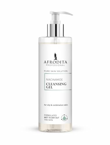 Afrodita Professional Niacinamid Reinigungsgel für fettige & Mischhaut, sanfter Gesichtsreiniger mit Hyaluronsäure, porentiefe Reinigung, 94% natürlichen Ursprungs, ohne Alkohol & Sulfate, vegan