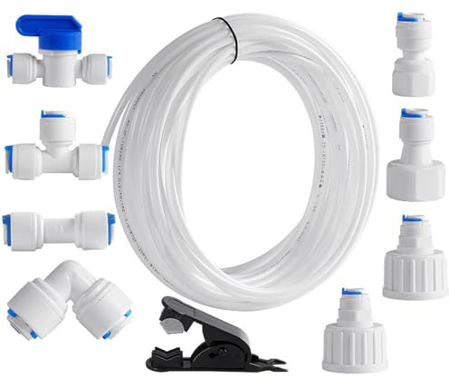 Para suministro de agua – para beber, purificador, conexión rápida | línea de agua para frigorífico de 15 metros, cortatubos | Para frigorífico, aparato dispensador siste