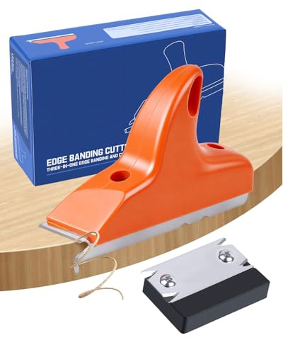 2PCS Edge Banding Trimmer, 3-in-1 Edge Banding Cutter with Sharp Stainless Steel Blades and Grip, Hand Planes Woodworking Trimmer Tools for Wood Veneer DIY PVC ABS on Straight Curved Chamfered Edges