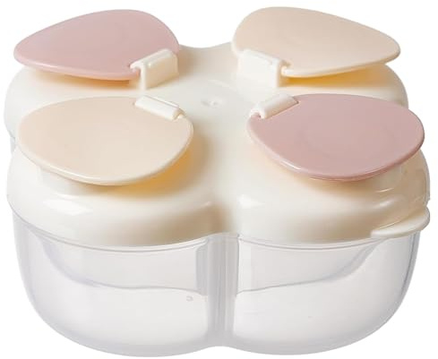 Babynahrungsspender für unterwegs, 4 Fächer, auslaufsicherer Babynahrungsbehälter, auslaufsichere Kinder-Snackbehälter für Reisen mit Kleinkindern, 4, 3 x, 3 x 2, 2, Hellgelb