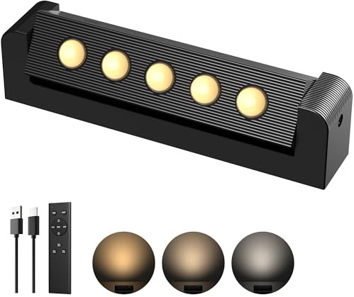 PopoIron Spotlight Aufladbar Innen, 5500mAh Kabellose Strahler Innen mit Täglichem Auto-Timer, 3 Farben Dimmbar＆Fernbedienung, Wandspot Wandleuchte Bilderbeleuchtung für Pflanzen Wandbilder