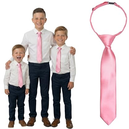 DonDon Kinder-Krawatte vorgebunden & verstellbar mit Clip in drei Längen für Kleinkinder, Kinder und Jugendliche für Hochzeit, Taufe & Kommunion