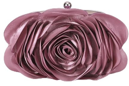 YUPLIODSX Blommig kuvertväska för kvinnor aftonväska för kvinnor, liten bärbar brudväska, för festklänningar, brudplånbok, blommig kedja dam kuvertväska, Rosa, Taglia unica