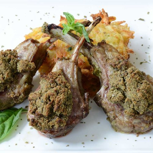 New Zealand Lamb 7-8 Frenched Rib Racks, Frozen - 2 pieces, 18-20 oz ea