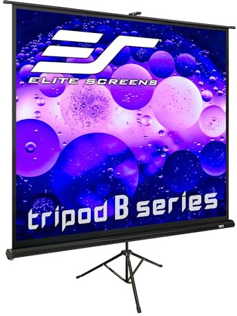 Elite Screens Tripod B, 85-INCH 1:1, Lightweight Pull Up Foldable Stand, Manual, Movie Home Theater Projector Screen, 4K / 8K Ultra HDR 3D Ready, US Based Company 2-YEAR WARRANTY, T85SB, black