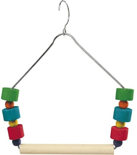 Ferplast fågel trä gunga och färgglada pärlor 13 x 15 cm