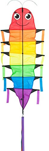 HQ HIGH QUALITY DESIGN Hoffmanns Kites, Flugdrachen Einleiner Drachen zum steigen lassen wenig Wind für Kinder Jugendliche und Erwachsene mit oder ohne Polyesterschnur ab 1.5 Bft (Willie Worm)