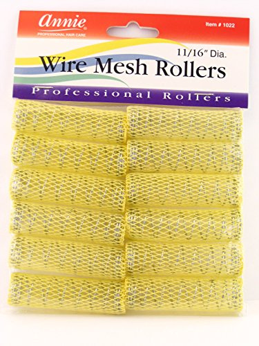 Annie Wire Mesh Rollers S 12Ct Yellow