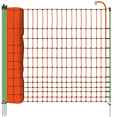 VOSS.farming 50m Geflügelnetz, 112cm, 1 Spitze Geflügelzaun Hühnerzaun Weidezaun