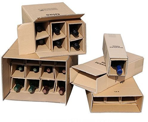 5x 1er Flaschen Versandkarton für Weinflaschen UPS DHL geprüft Weinversandkarton Wein Flaschen Versand Verpackung 5 komplette Kartons