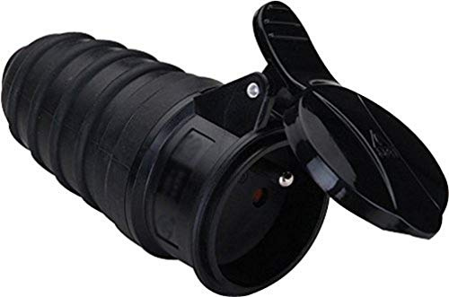 Dio dio043078 enchufe hembra 2 polos con tierra negro con tapa