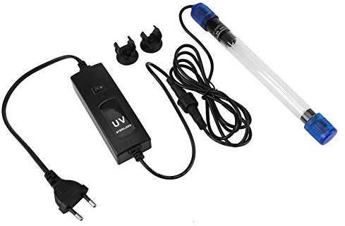 UV-Tauchleuchte/UV-Sterilisator für Aquarien zur Unterwasser-Sterilisation, Wasser-Desinfektion und Abtöten von Grünalgen und Bakterien, EU-Stecker (9W)
