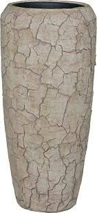 Klocke Dekorationsbedarf Moderne & Hochwertige Pflanzvase – Neuheit 2020: Broken Struktur - Fiberglas - Mit Einsatz – Interior Design - Indoor Kübel/Vase (Klein: 75cm, Cappuccino)