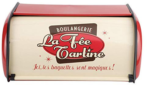 Pasamer Grande capacité boîte à Pain en métal Titulaire conteneur Organisateur de Stockage de Cuisine Rouge Bleu(01)