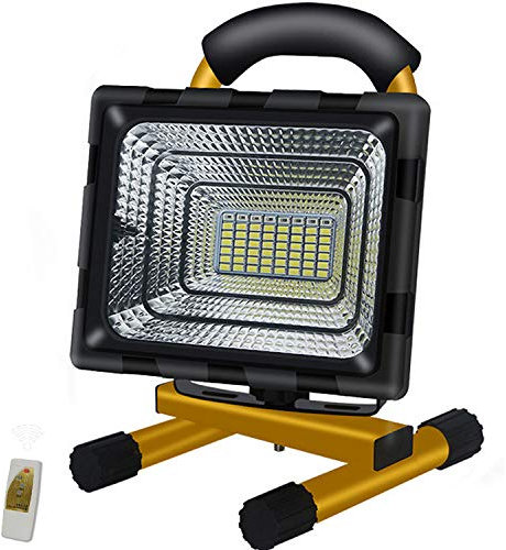 SENFAY LED-batteristrålkastare, LED bärbar byggstrålkastare, 100 W, 56 lysdioder, 8 000 lumen, uppladdningsbar arbet, byggstrålkastare, IP65 vattentät, med fjärrkontroll, kontinuerligt arbete,
