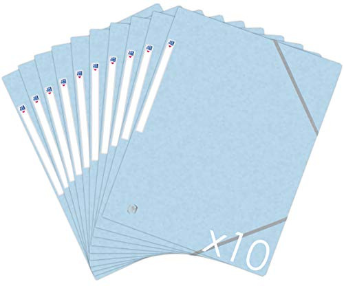 Oxford Topfile+ dokumentmapp, 3 flikar, A4, gummibandslås, pastellblå, 10 stycken