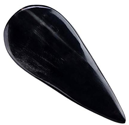 Natürliches Gua Sha Brett aus schwarzem Büffelhorn, Tropfenform, zum Abkratzen, gesunde Massage, Schönheits-Werkzeug
