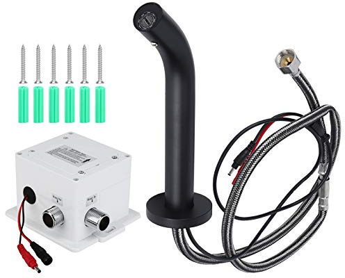 Garosa G1 / 2 Sensor Wasserhahn, schwarzer einzelner Kaltwasserhahn Intelligenter automatischer vollkupferfarbener Wandwaschbeckenhahn für das Waschbecken in der Küche,Waschbecken Wasserhahn