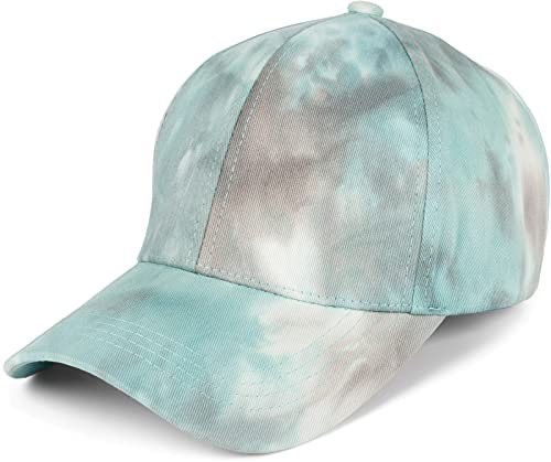 styleBREAKER Damen Baseball Cap mit Batik Muster, Muster Unikat, 6-Panel, Basecap, Click & Snap verstellbar 04023082, Farbe:Mint-Grau