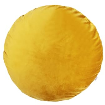 beties Samt&Sonders Serie Kissenhülle rund ca. 80 cm Ø Kissenbezug Samtkissen Dekokissen aus deutschem Unternehmen in hochwertiger Qualität (Curry-senf)